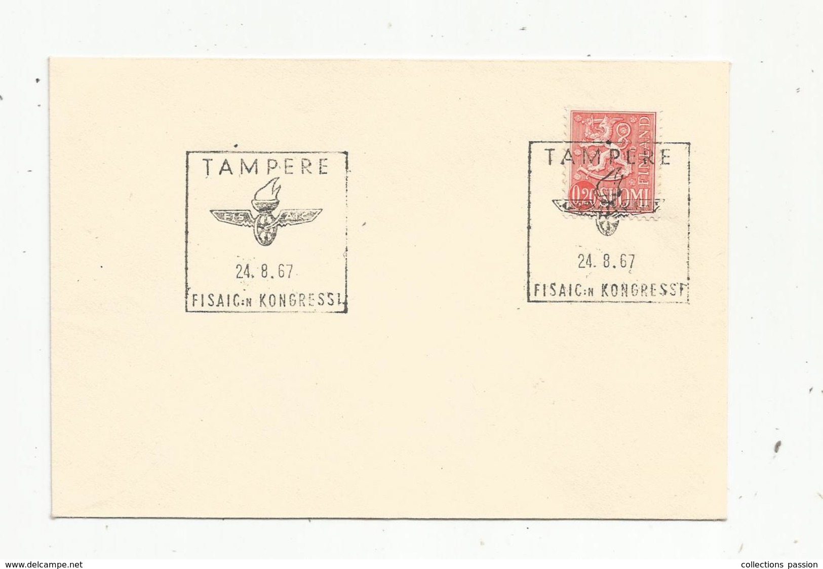 Lettre , FINLAND , TAMPERE , 1967 , FISAIC N KONGRESSE - Covers & Documents