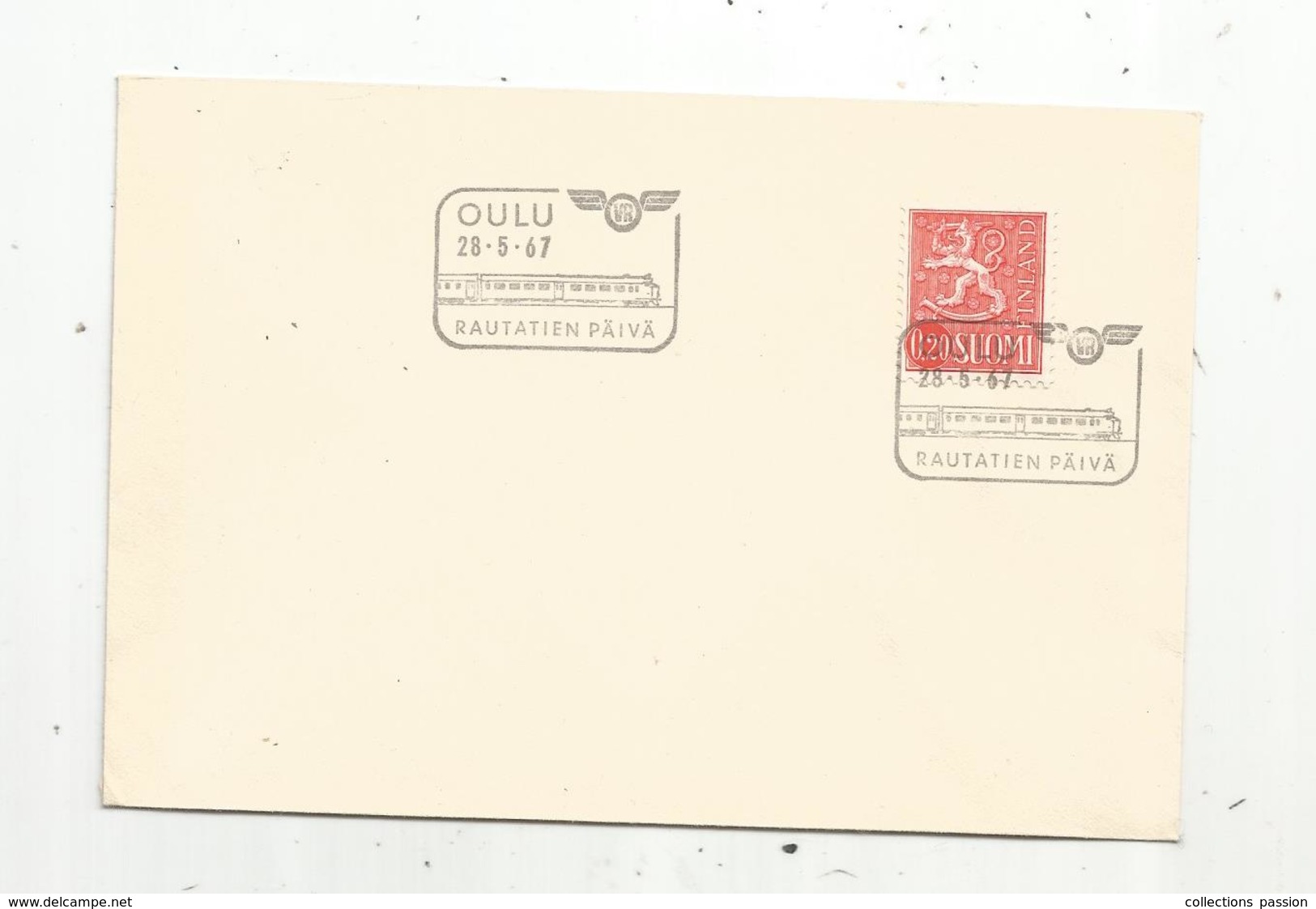 Lettre , FINLAND , OULU , 1967 , RAUTATIEN PAÏVÄ - Cartas & Documentos