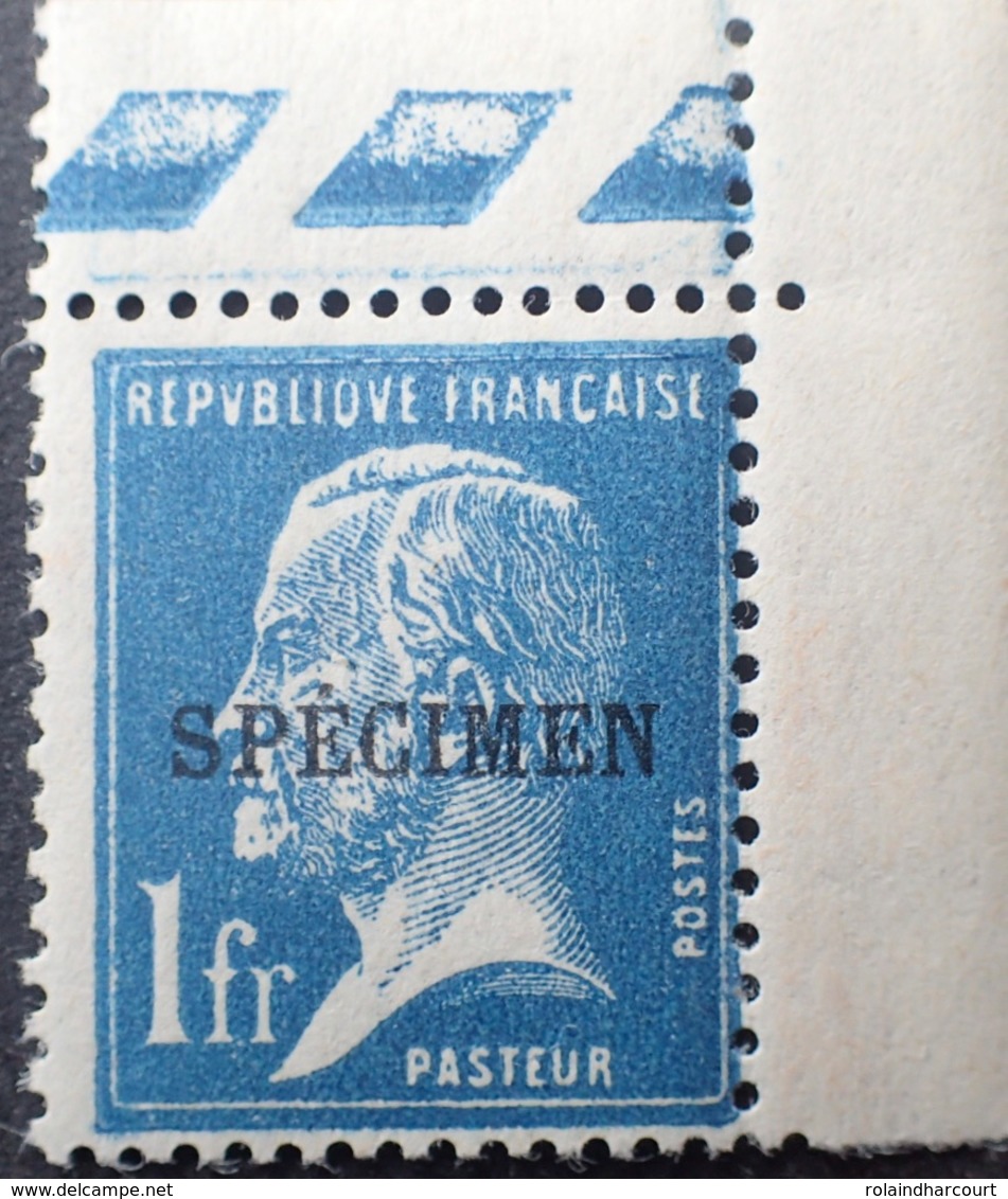 PP2990/46 - 1925/1926 - TYPE PASTEUR N°179-CI1 NEUF** CdF Avec Surcharge " SPECIMEN " - Specimen