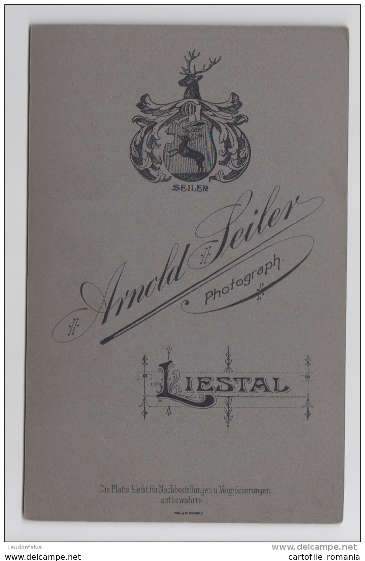 Cabinet Photo - Photo On Cardboard - Wedding Photo - Liestal - Atelier Arnold Seiler - Studio Photo - 167/106 Mm - Anciennes (Av. 1900)