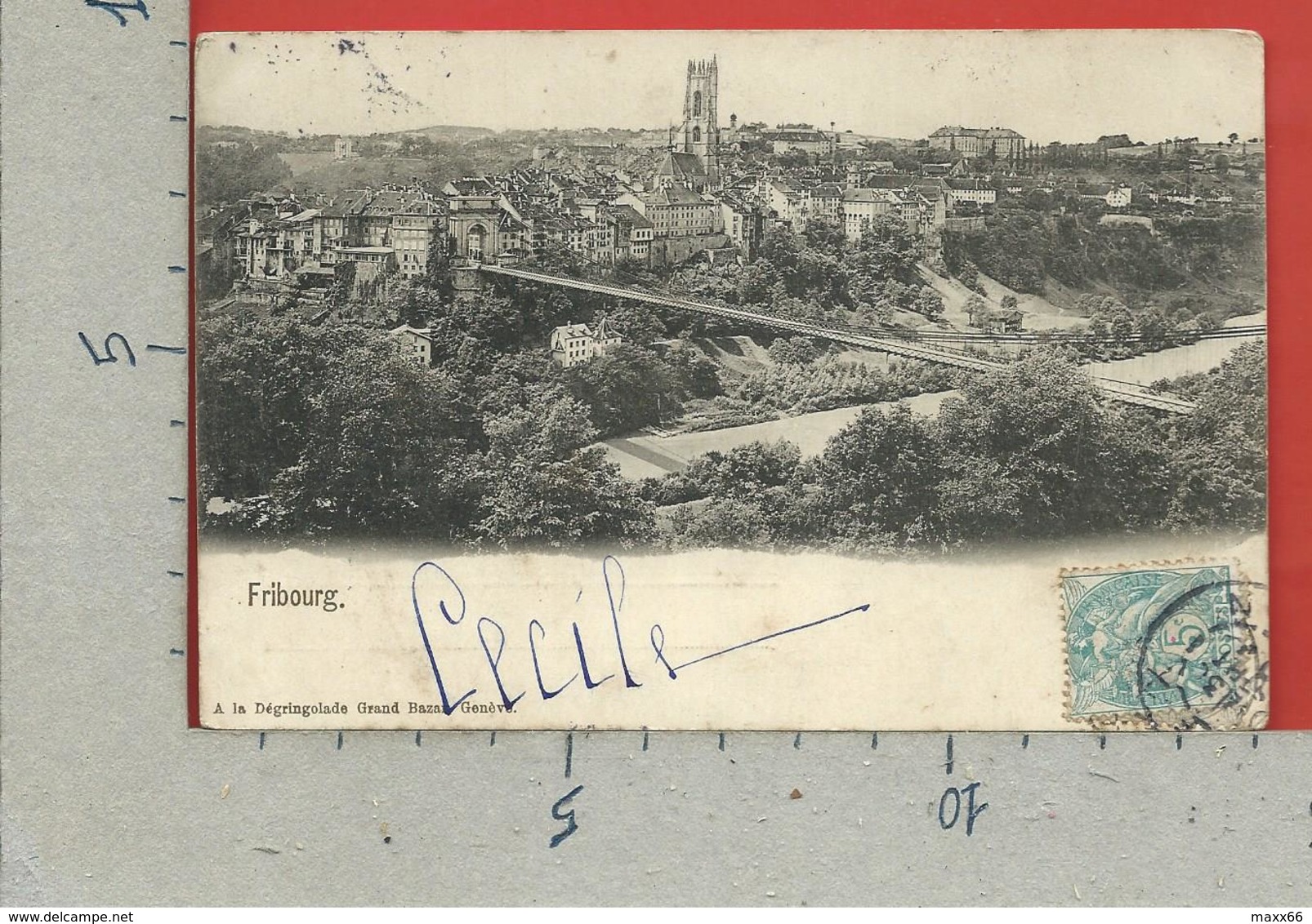 CARTOLINA VG SVIZZERA - FRIBOURG - Ed. La Degringolade - 9 X 14 - 1904 - Fribourg