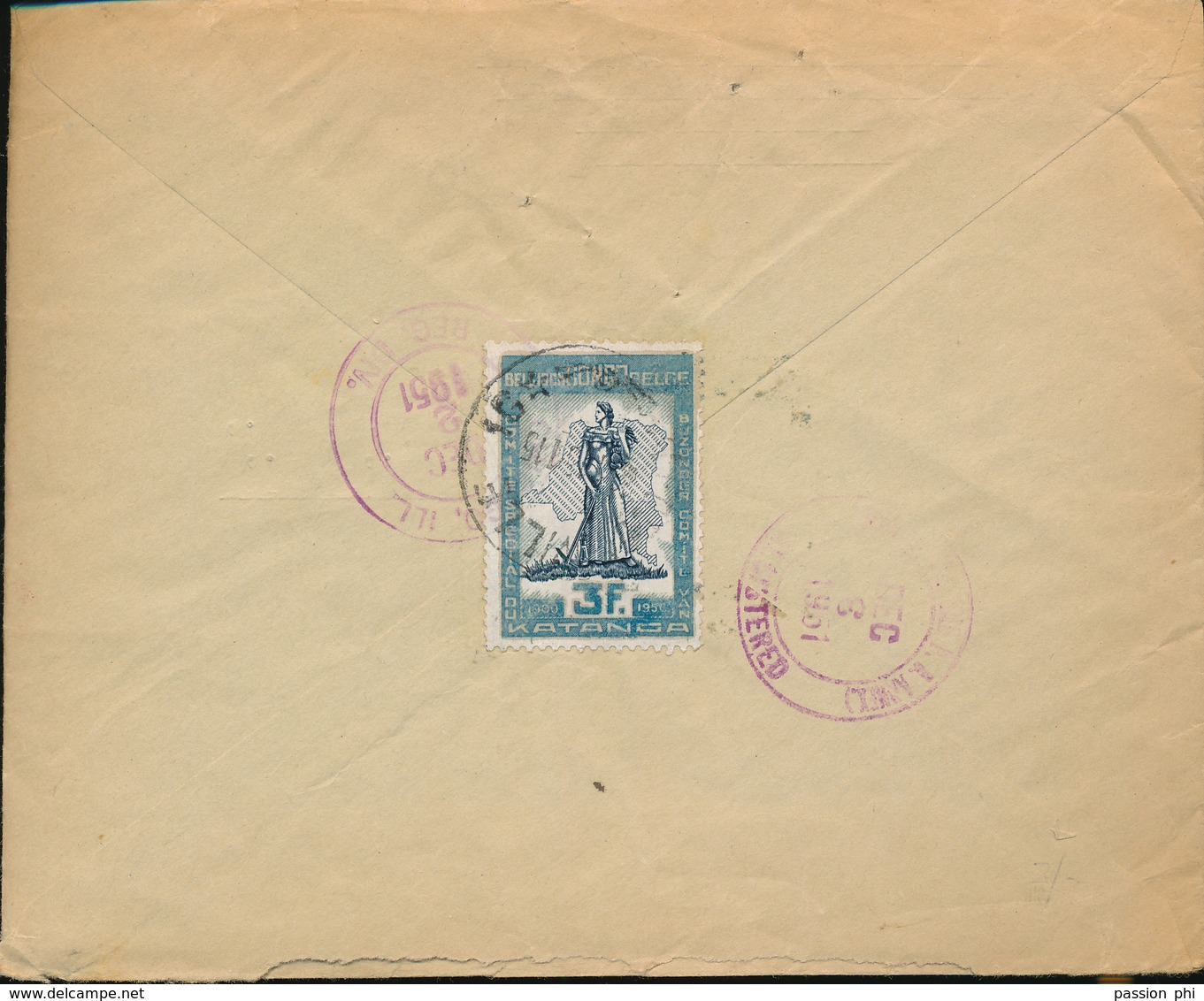 BELGIAN CONGO NICE REGISTERED COVER FROM LEO. 1951 TO USA - Storia Postale