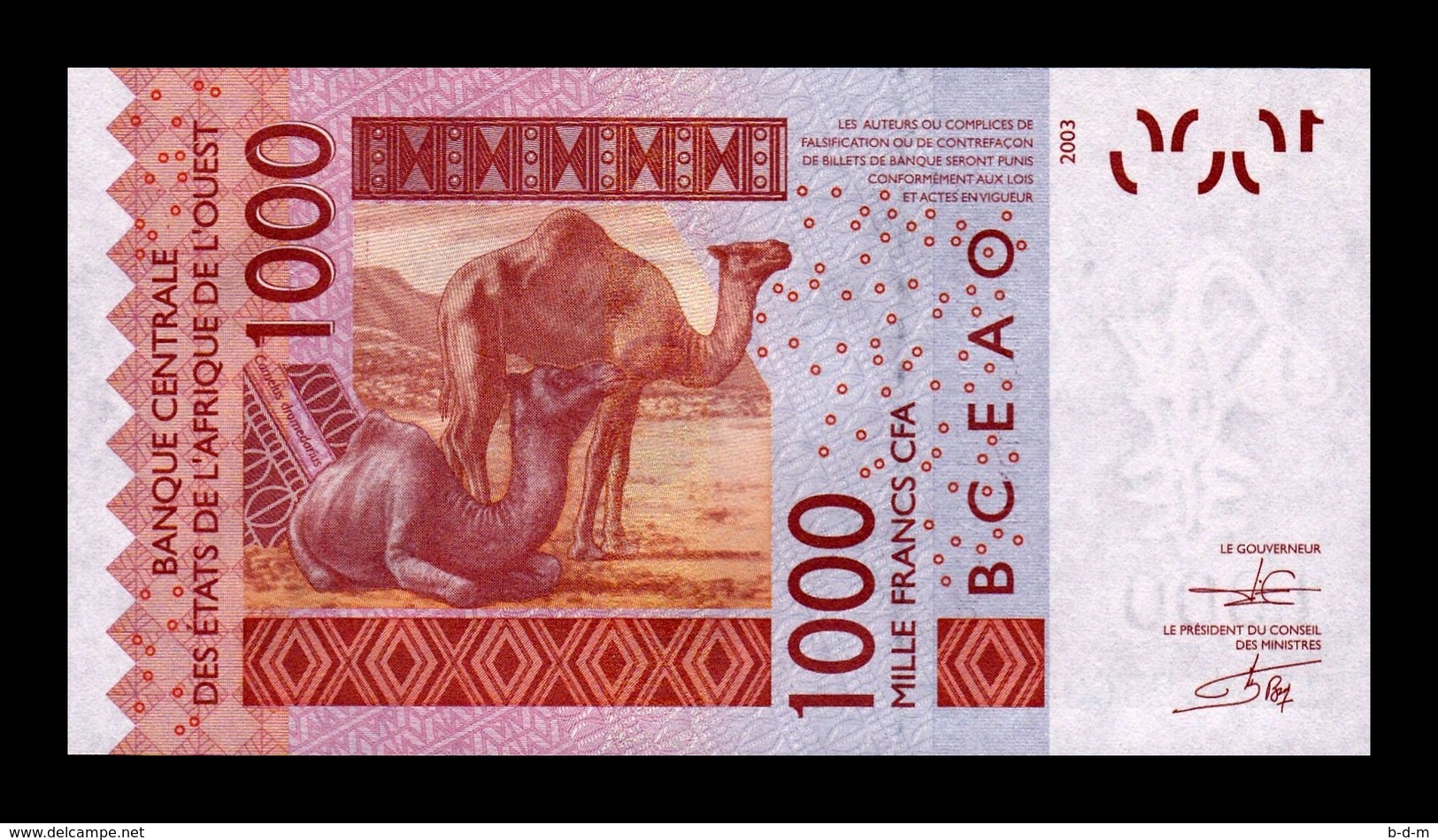 West African St. Senegal 1000 Francs 2012 Pick 715Kl SC UNC - Sénégal