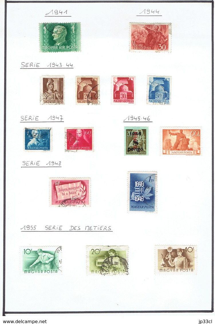 Small collection of +/- 230 old stamps (o) from Hungary (Hongrie)