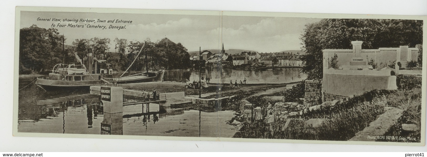 IRLANDE - IRELAND - DONEGAL - Carte Panoramique 2 Volets - General View Showing Harbour , Town And Entrance To Four... - Donegal