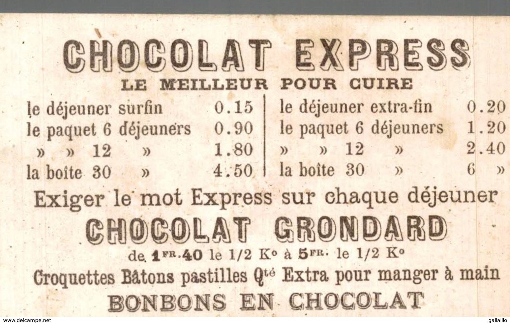 CHROMO CHOCOLAT GRONDARD FEMME FLEUR - Autres & Non Classés