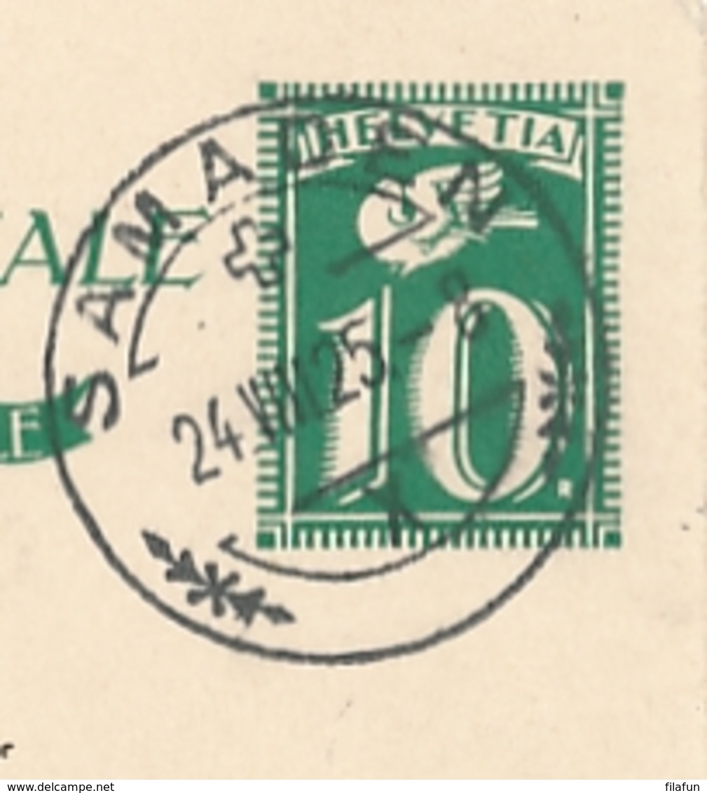 Helvetia / Schweiz - 1925 - 10 (+20) Cts Bundesfeier Postkarte - Boy - From Samaden To Poutresina - Ganzsachen