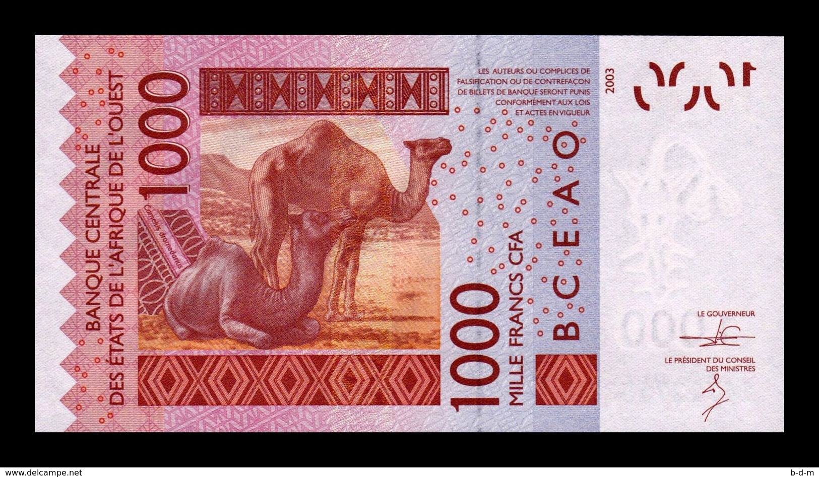 West African St. Togo 1000 Francs CFA 2014 Pick 815Tn SC UNC - Togo