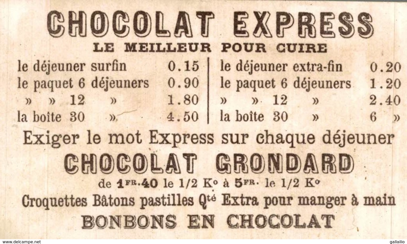 CHROMO CHOCOLAT GRONDARD FEMME - Autres & Non Classés