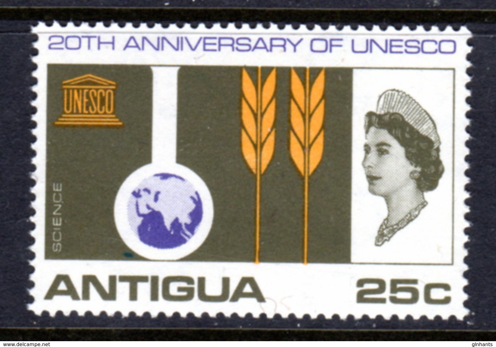 ANTIGUA - 1966 UNESCO 25c STAMP FINE MNH ** SG 197 - 1960-1981 Ministerial Government