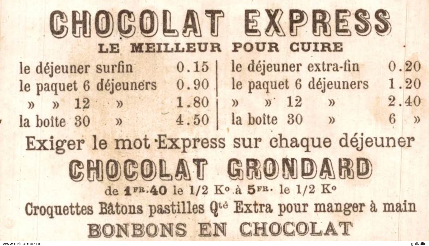 CHROMO CHOCOLAT GRONDARD FEMME - Altri & Non Classificati