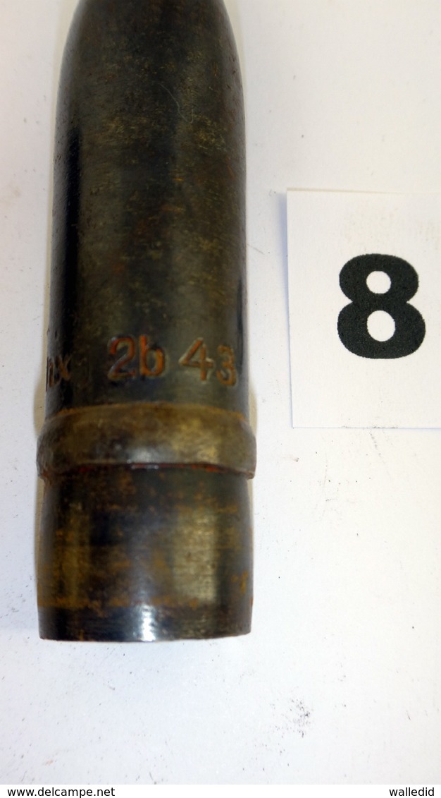 Cartouche 20mm Allemande Flak à Obus Perforant Incendiaire - WW2 - Inerte - 1939-45