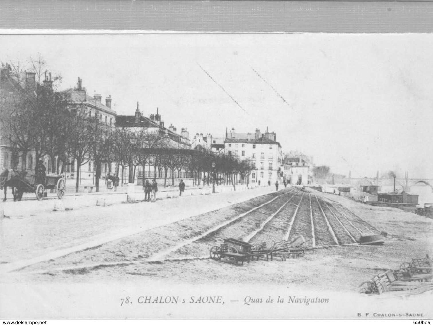 Chalon Sur Saône.Quai De La Navigation.Voiture à Cheval.Brouettes De Déchargement - Chalon Sur Saone