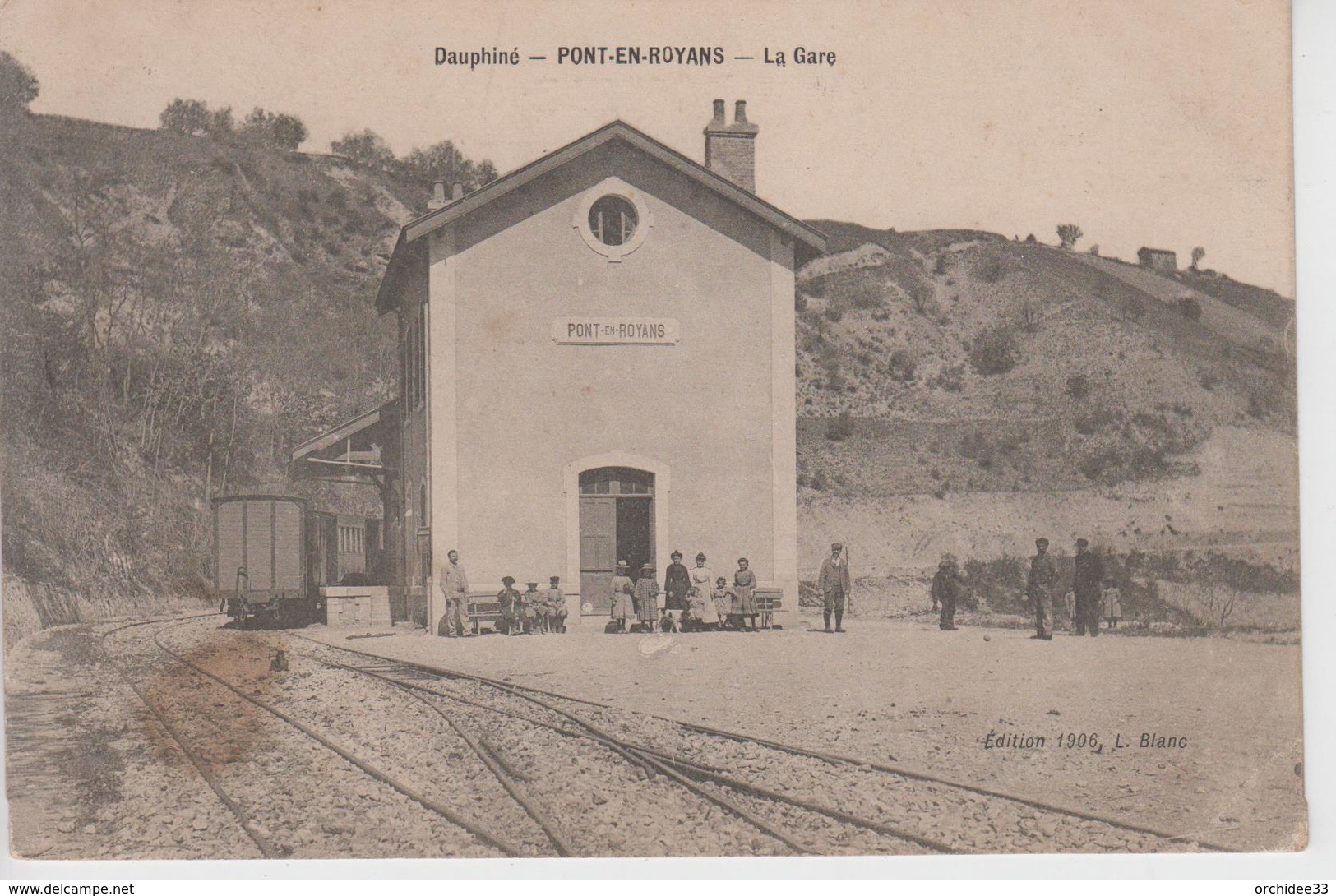 CPA Pont-en-Royans - La Gare (avec Jolie Animation) - Andere & Zonder Classificatie