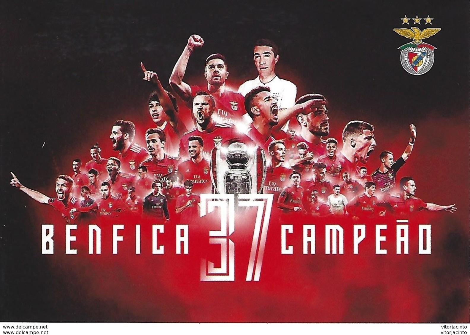 PORTUGAL - Official Postcard With CTT Association - BENFICA Champion 37th - Football