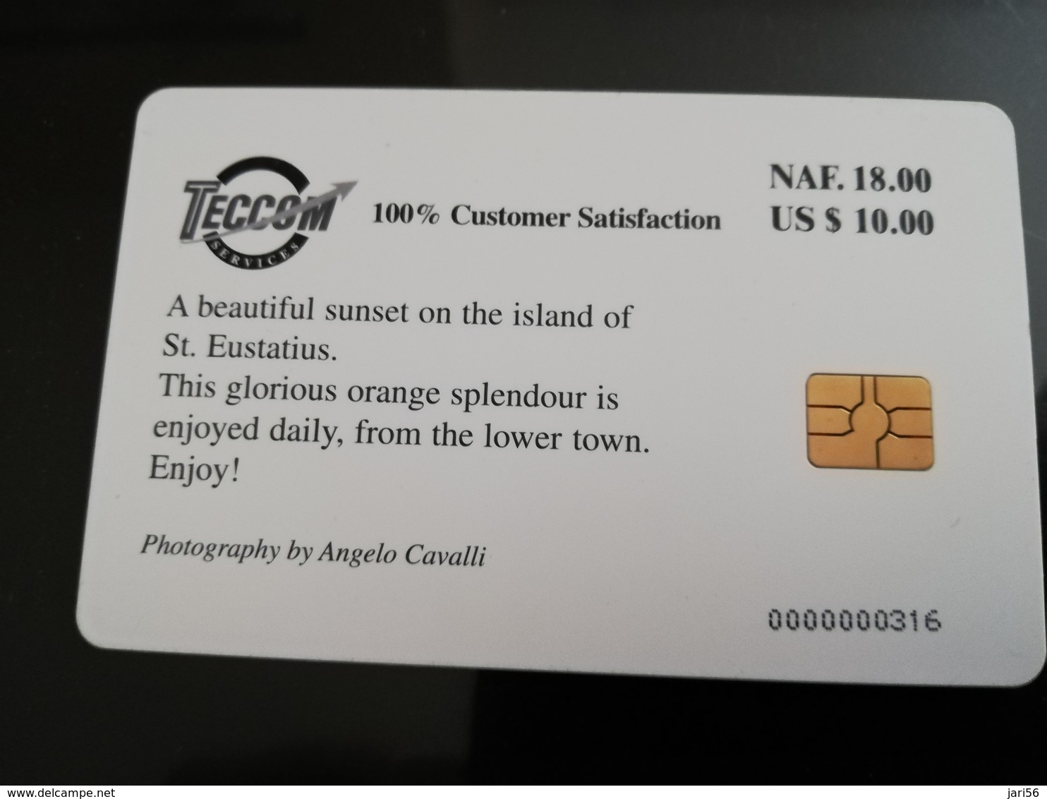 ST EUSTATIUS  TECCOM  US$ 10, Naf 18,00  Very Small Compagny On A Very Small Island **080 ** - Antillen (Nederlands)