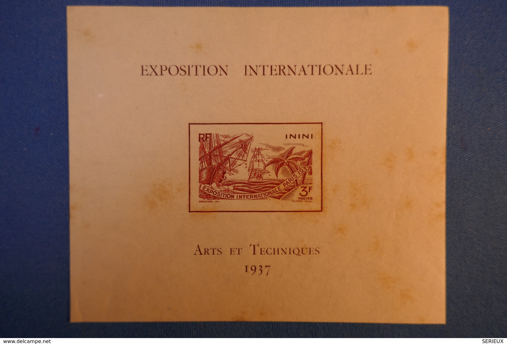 B 25 TERR ININI FRANCE FEUILLET 1937 NEUF ARTS ET TECHNIQUES - Covers & Documents