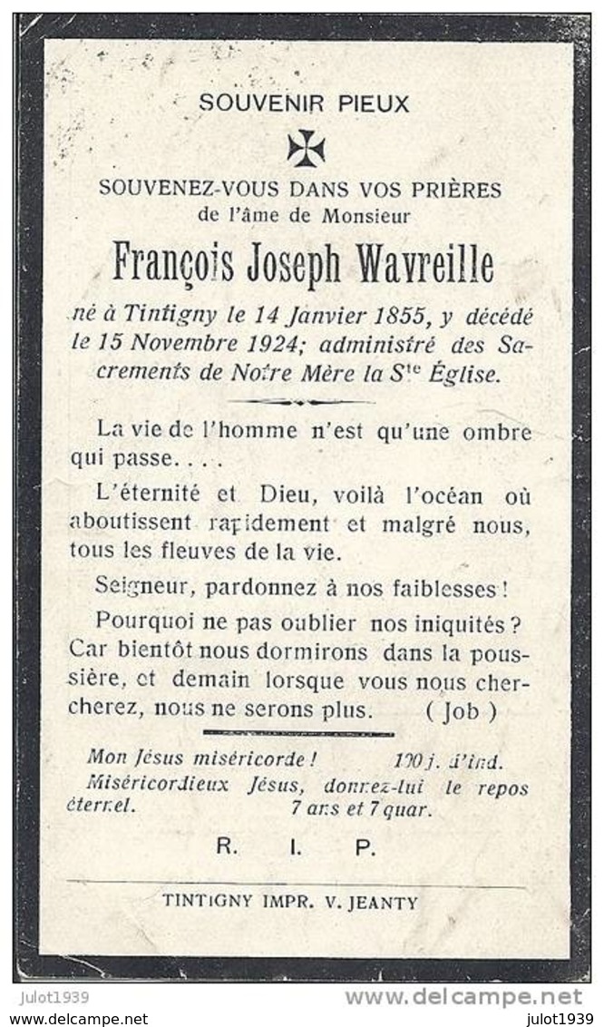 TINTIGNY ..-- Mr François WAVREILLE , Né En 1855 , Décédé En 1924 . - Tintigny