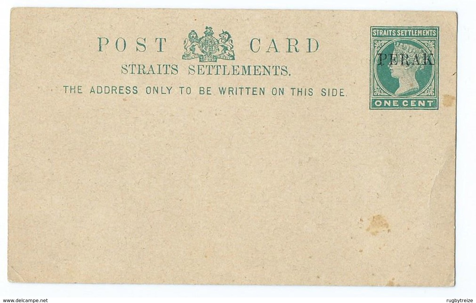 3317 - Entier Postal Post Card Straits Settlements Surchargé PERAK Vierge - Perak