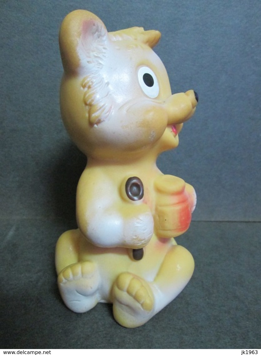 YOUNG BEAR EAT HONEY, RUBBER TOY „BISERKA“ ZAGREB ART 305,  EX-YUGOSLAVIA - Disney