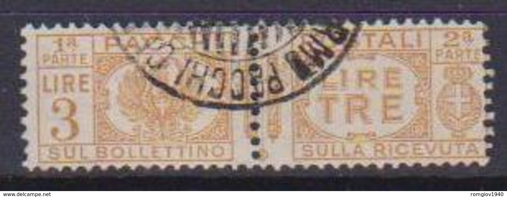 REGNO D'ITALIA 1927-32 PACCHI POSTALI VITTORIO EMANUELE III AQUILA SABAUDA SASS. 32 USATO VF - Postal Parcels