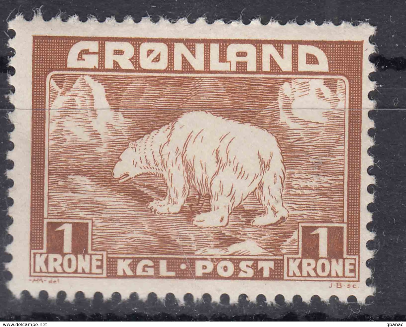 Greenland 1938 Polar Bear Mi#7 Mint Never Hinged - Unused Stamps