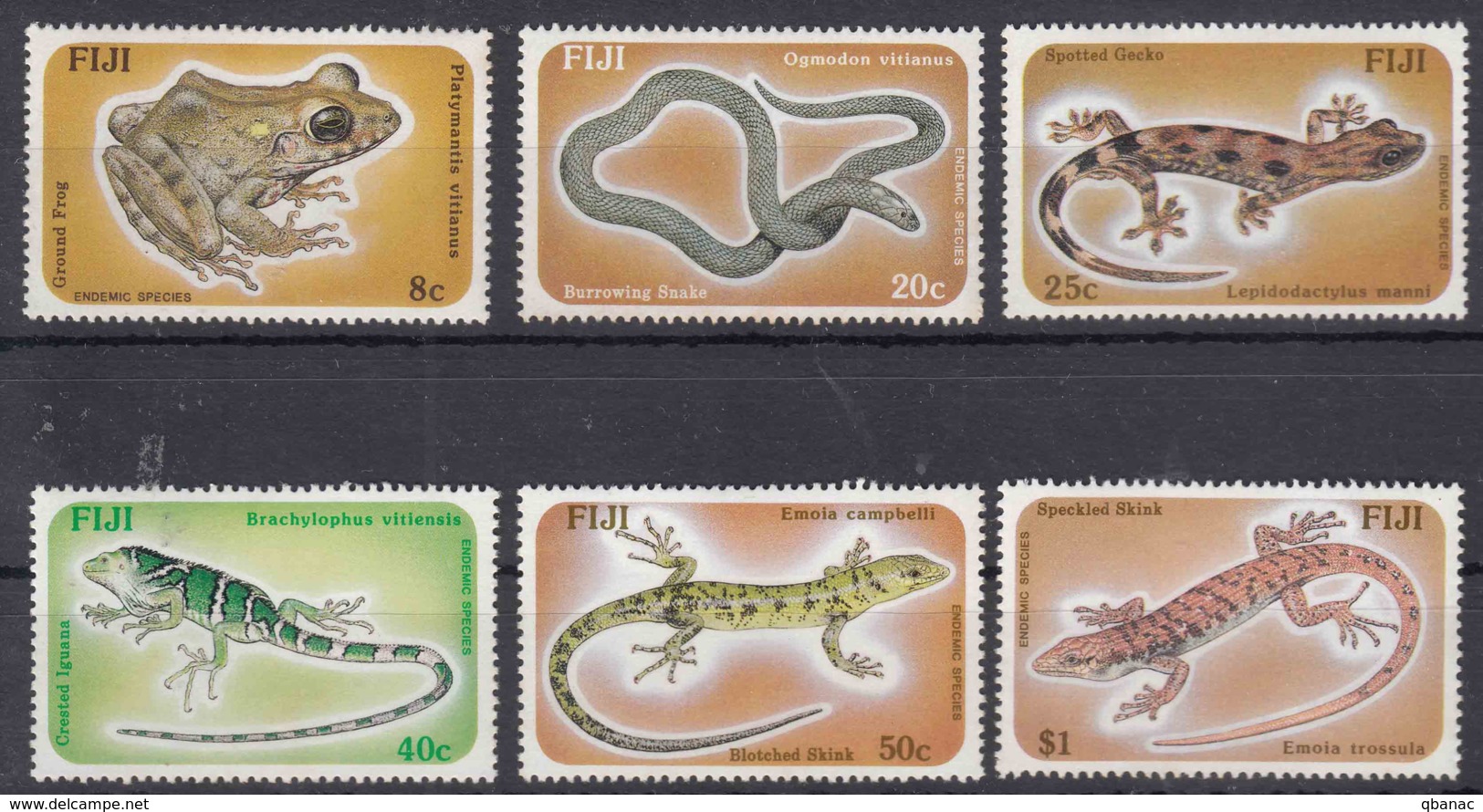 Fiji 1986 Animals Reptiles Mi#548-553 Mint Never Hinged - Fidji (1970-...)