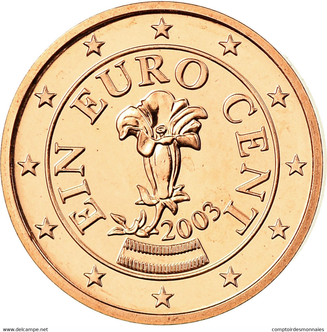 Autriche, Euro Cent, 2003, FDC, Copper Plated Steel, KM:3082 - Autriche