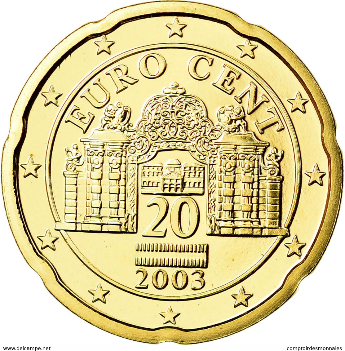 Autriche, 20 Euro Cent, 2003, FDC, Laiton, KM:3086 - Autriche