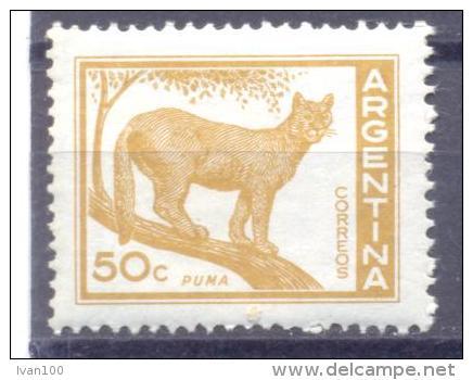 1959. Argentina, Mich.700, Animal, Puma, 1v,  Mint/** - Unused Stamps