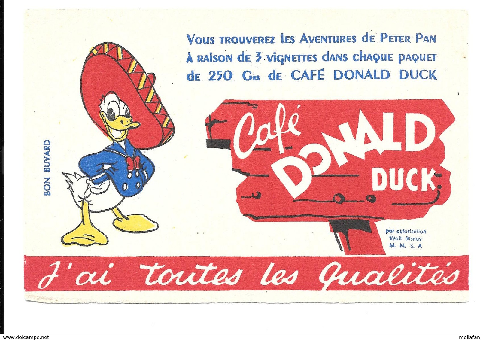 GF524 - BUVARD CAFES DONALD DUCK - Café & Thé