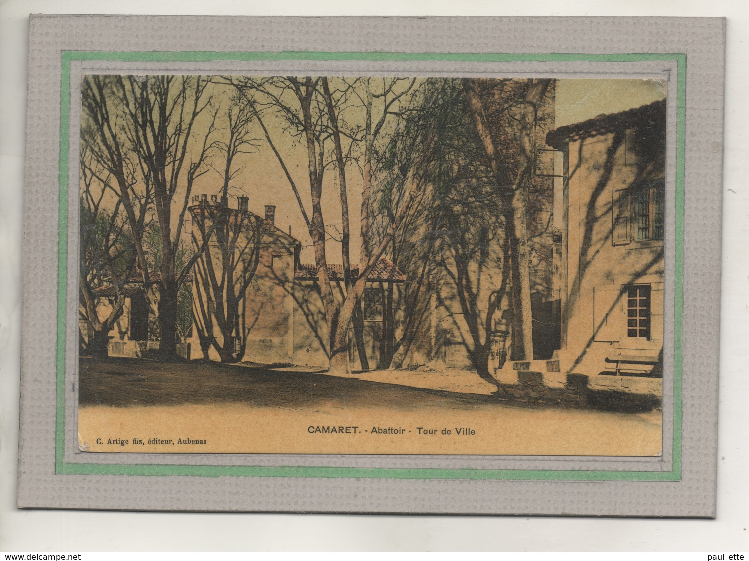 CPA - (84) CAMARET-sur-AIGUES - Vue Du Quartier De L'abattoir En 1918 - Carte Colorisée D'aspect Toilés - Camaret Sur Aigues