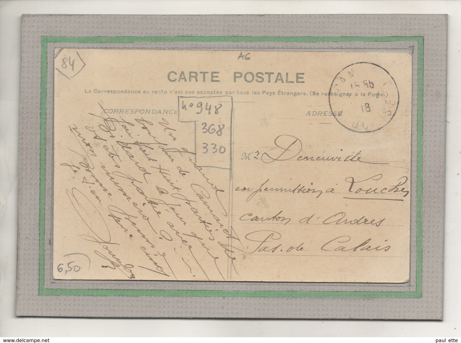 CPA - (84) CAMARET-sur-AIGUES - Vue Du Quartier De L'abattoir En 1918 - Carte Colorisée D'aspect Toilés - Camaret Sur Aigues