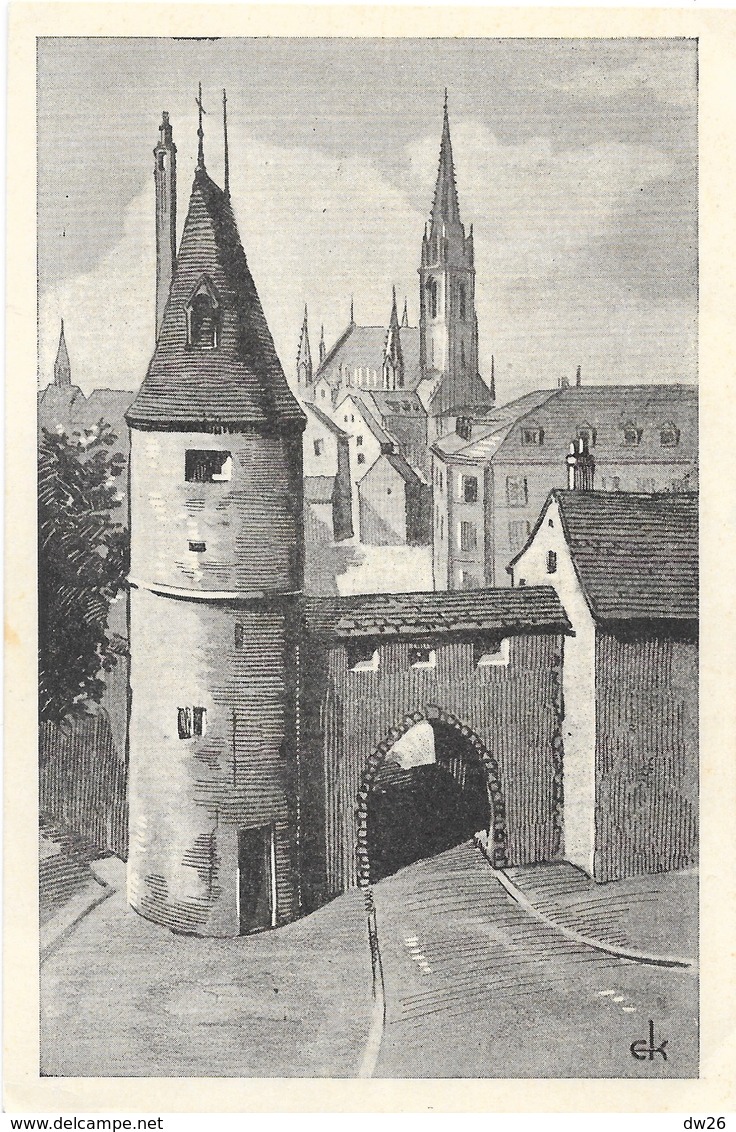 Illustration Signée E.K. Dessin D'Eric Kuntzel: La Bollwerk à Mulhouse - Collection En Exil, Carte Non Circulée - Otros & Sin Clasificación