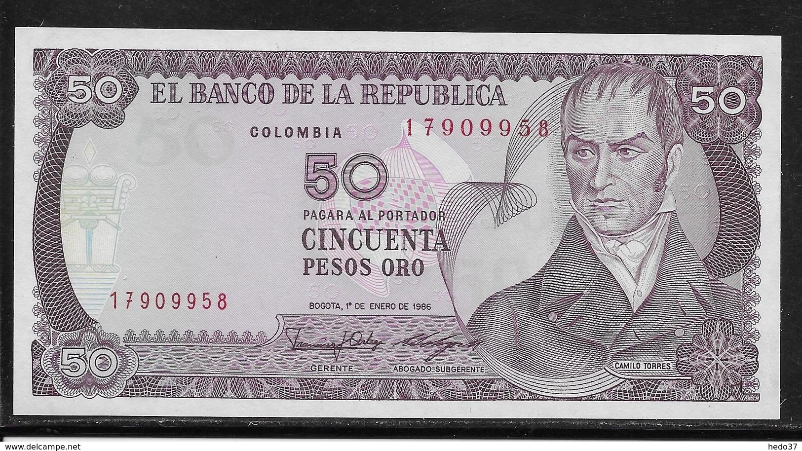 Colombie - 50 Pesos - Pick N°425b - NEUF - Colombie