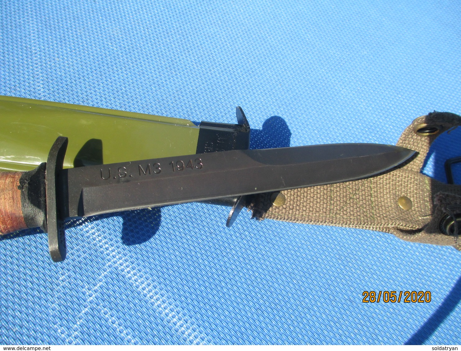 Usm3 USM3 US M3 Ww2 Para Paratrooper U.S.M3 AVEC Fourreau ,REPRO Marqué 1943 Couteau Poignard - 1939-45