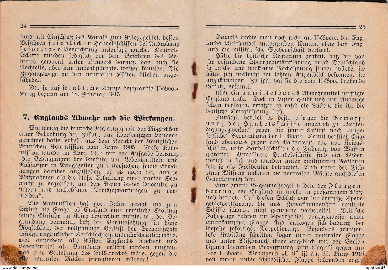 C 8) Livre  Militaria   1917  (Fmt 13 X 10 ) Pg 50 (tachée Dans Les Coins) - Deutsch