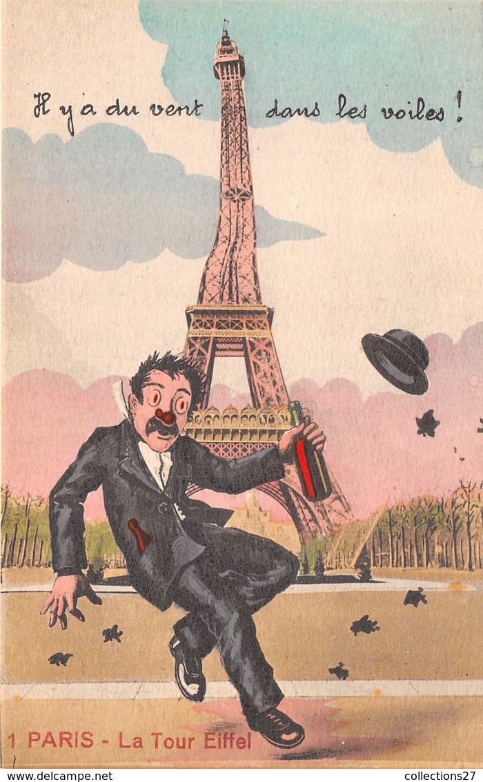 75-PARIS-TOUR EIFFEL-IL Y A DU VENT DANS LES VOILES ! - Eiffelturm