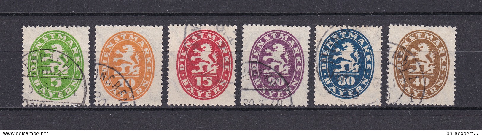 Bayern - Dienstmarken - 1920 - Michel Nr. 44/49 - Gest. - 50 Euro - Other & Unclassified