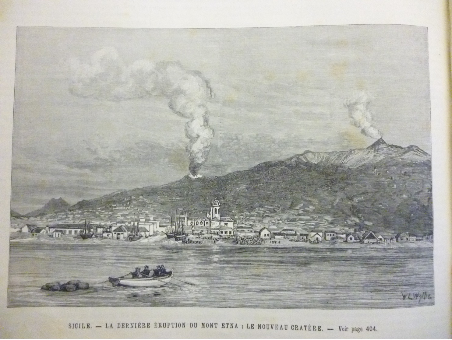 Sicile , Derniére éruption Du Mont Etna , Le Nouveau Cratére , Gravure De  W L Wyllie 1886 - Documenti Storici