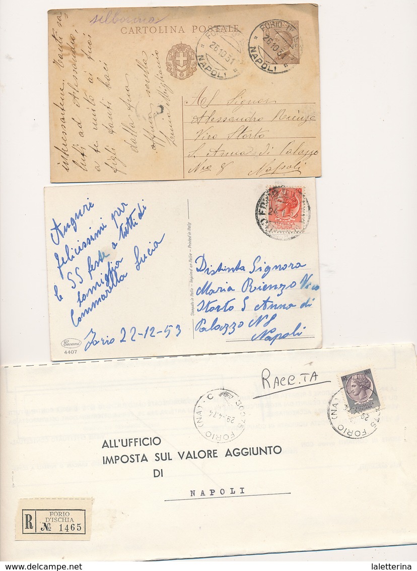 1878/1974 ISOLA D'ISCHIA FORIO D'ISCHIA LOTTO DI 7 LETTERE CON ANNULLI DIFFERENTI - Marcofilie