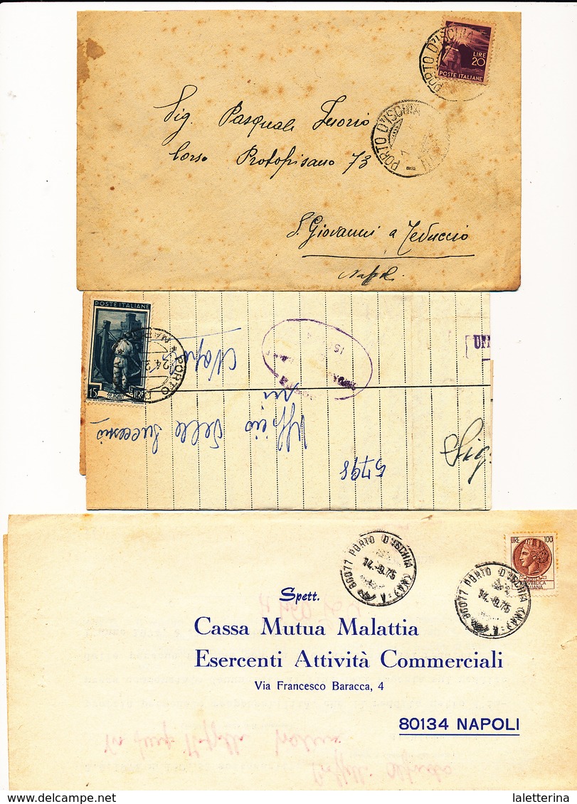 1934/76 ISOLA D'ISCHIA PORTO D'ISCHIA LOTTO DI 5 LETTERE CON ANNULLI DIFFERENTI - Poststempel