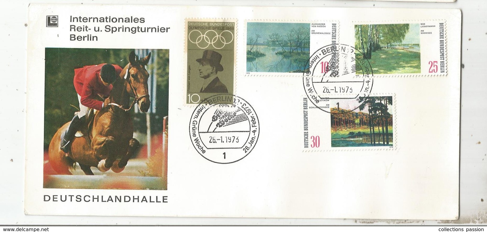 Sports ,Jumping , BERLIN ,1973 ,Internationales Reit- U. Springturnier , Deutschlandhalle, Frais Fr 1.55 E - Salto