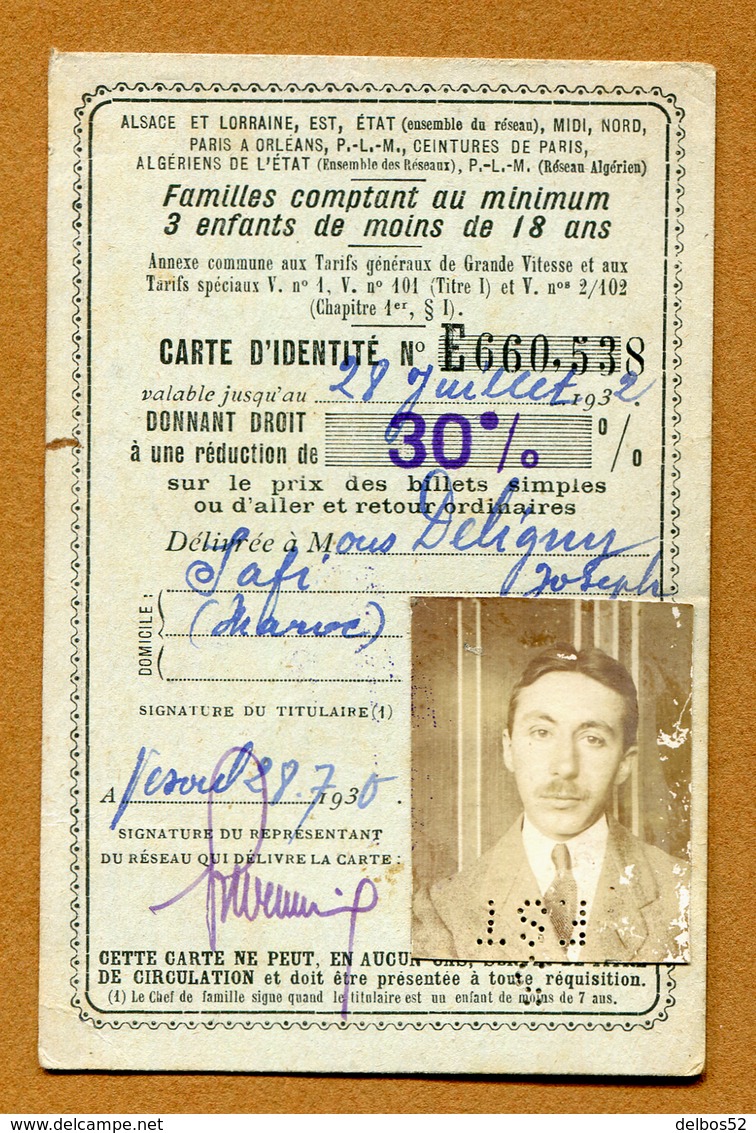 CARTE DE FAMILLE NOMBREUSE - Ligne De L'EST (1930) - Europa