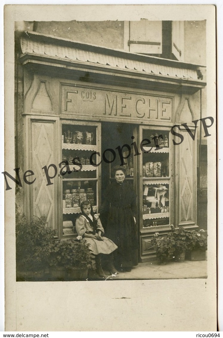 Superbe Carte Photo - SAINTE COLOMBE SUR L'HERS 11 - Epicerie Rosalie RASEYRE Qui A Succédé à François MECHE - 1910/1920 - Other & Unclassified