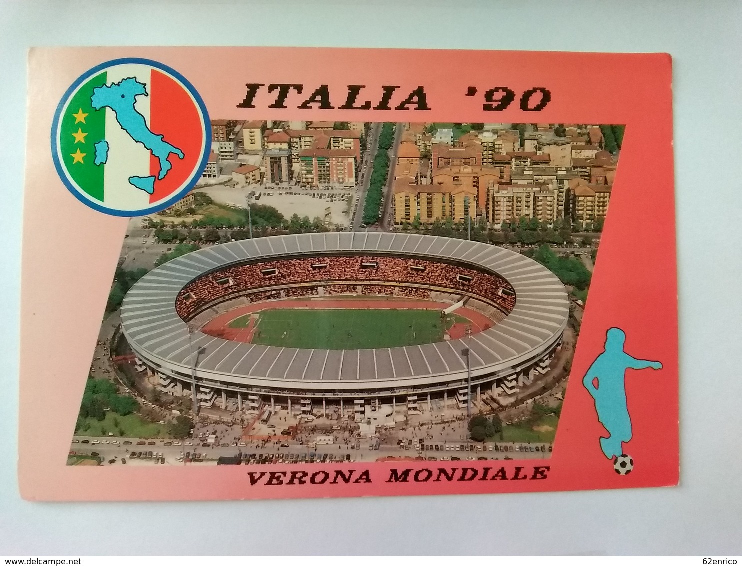 ITALIA 90 VERONA MONDIALE - STADIO - F.TO GRANDE - ANNULLO POSTALE - Fussball