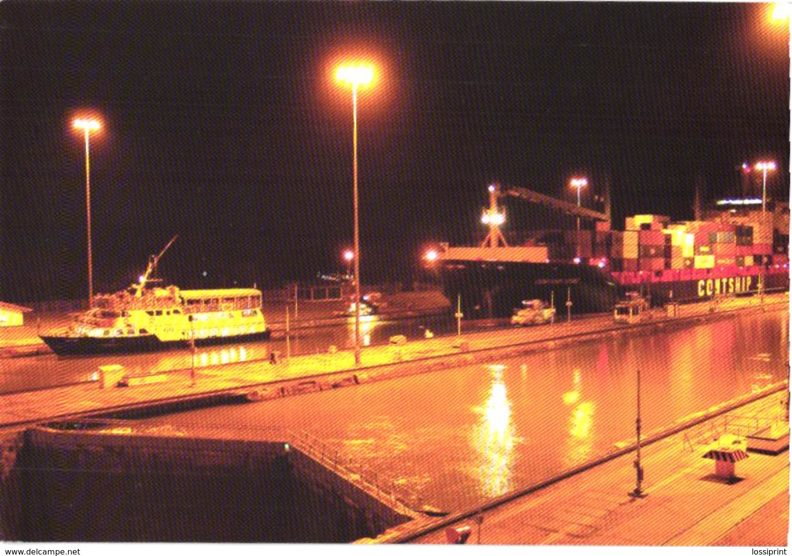 Panama Channel, Miraflores Lock, Large Cargo Ship - Cargos