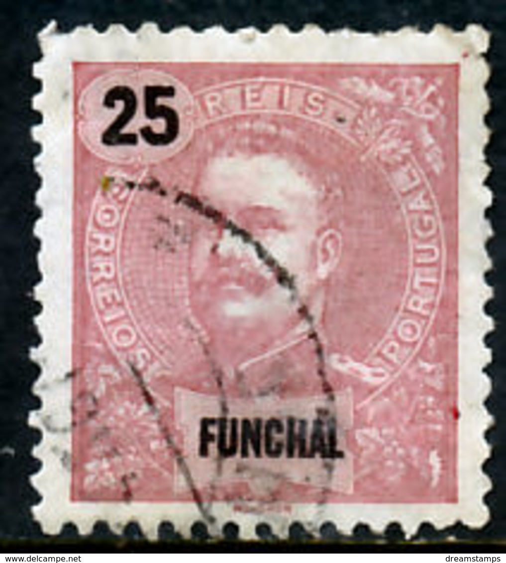 !										■■■■■ds■■ Funchal 1898 AF#28ø King Carlos Mouchon New Colors 25 Réis (x9319) - Funchal