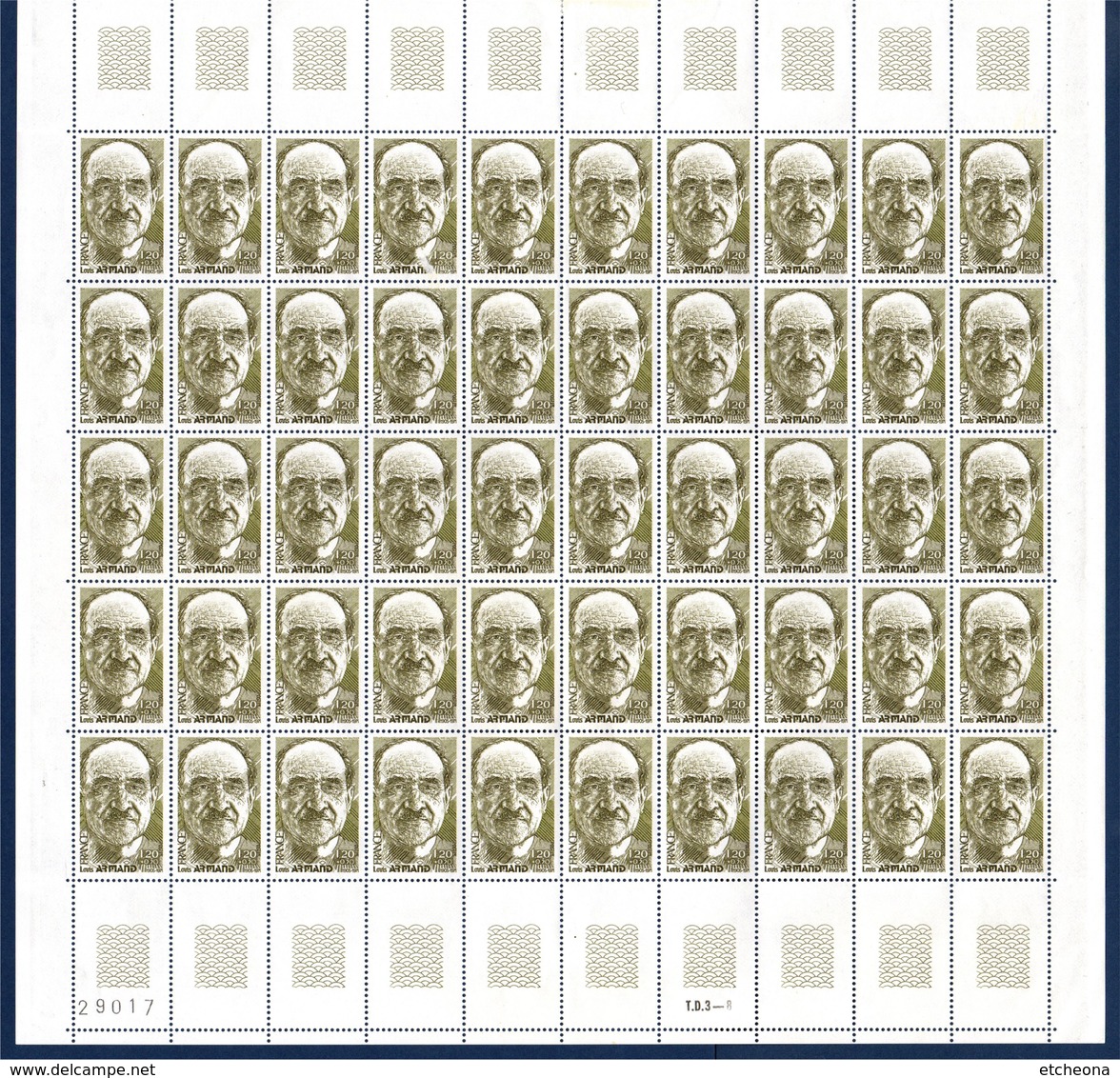 = Louis Armand, Académicien Feuille Complète Neuve N°2148 X50 à 1f20 + 30c - Full Sheets