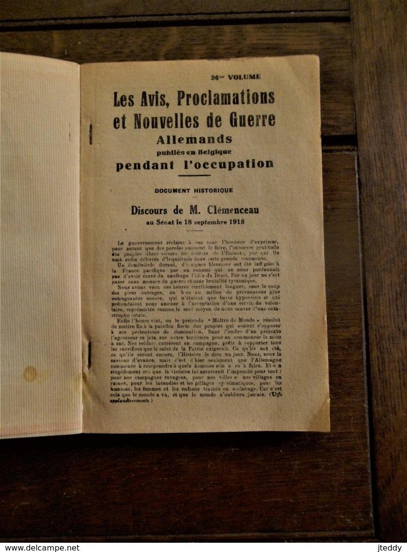 Boek  La  Belgique Sous La  Botte  Allemande    Imprimerie  1919 - Oorlog 1914-18